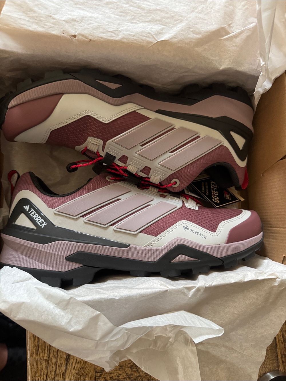 Adidas Terrex Women’s Gore-Tex Trail Shoes in Mauve/White